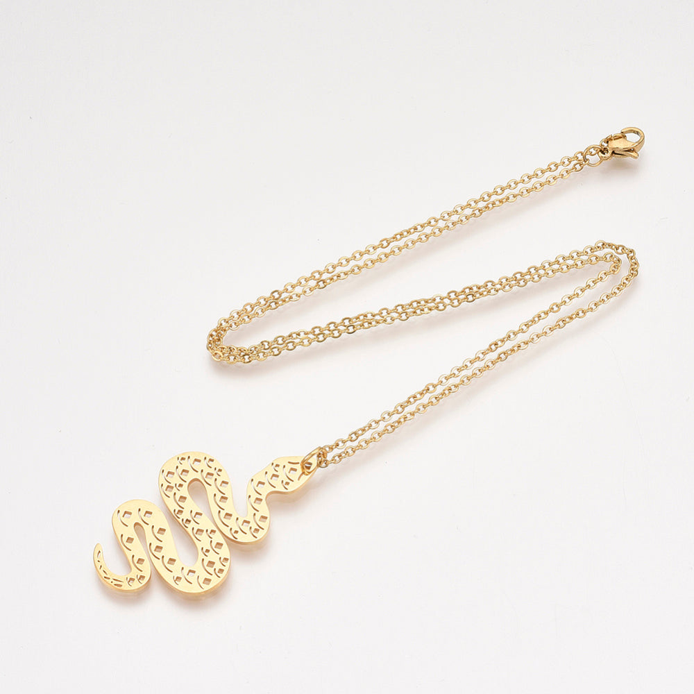 So Charming Snake Necklace - Gold