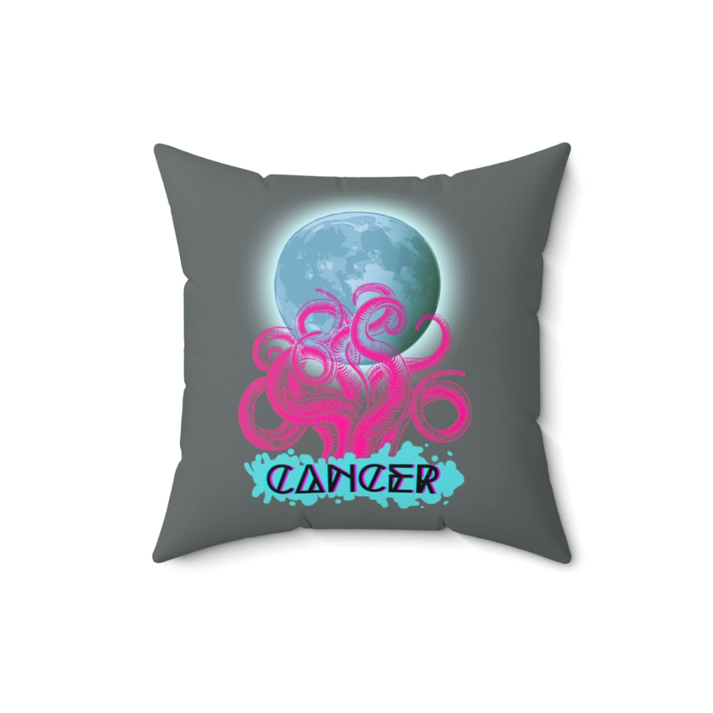 Cancer Sea Monster 2-Sided Square Throw Pillow INSERT INCLUDED