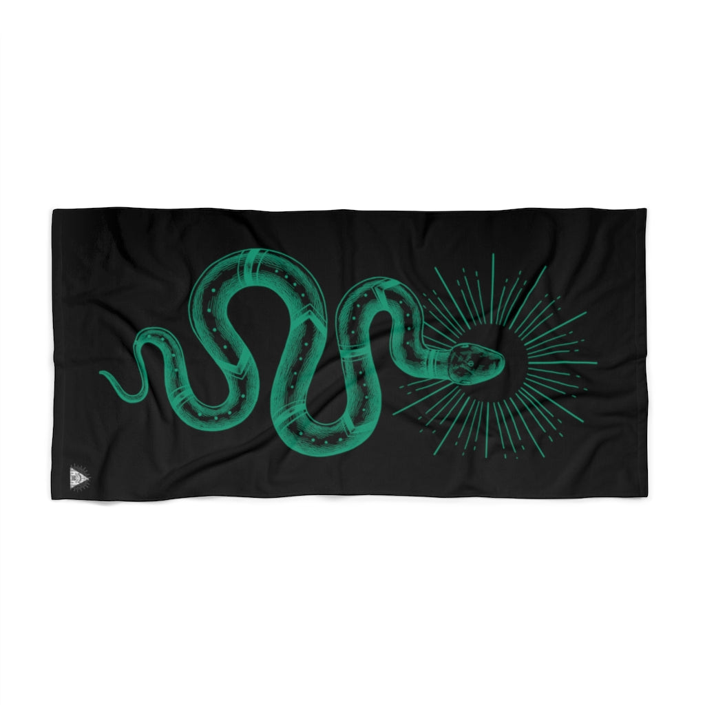 Snake Magic Beach Towel - Black and Green
