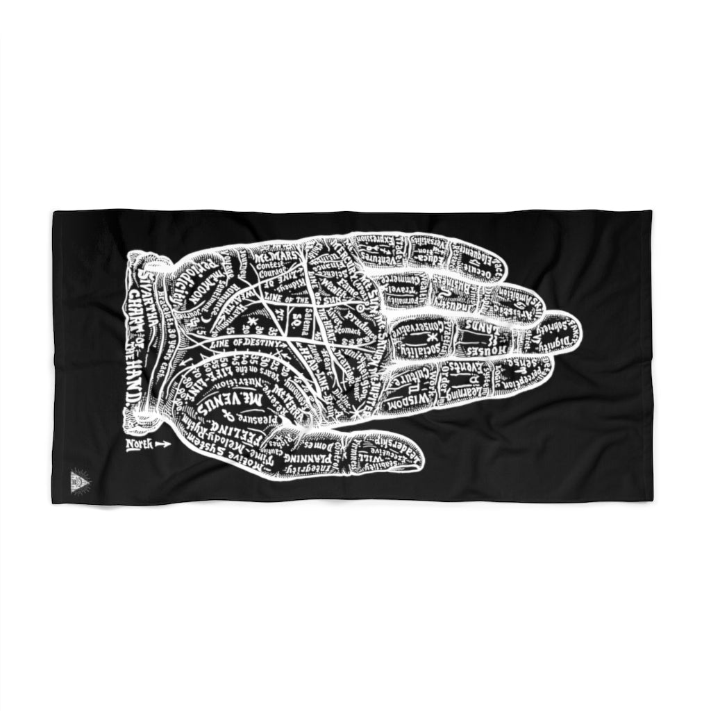 Palmistry Beach Towel - Black and White