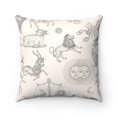 Zodiac 2-Sided Square Throw Pillow INSERT INCLUDED - CREAM