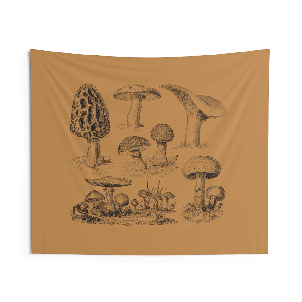 Vintage Mushroom Wall Tapestry
