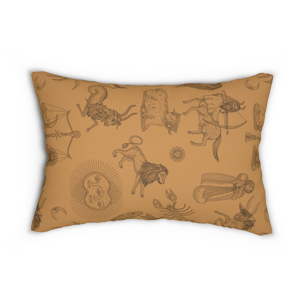 Zodiac Lumbar Pillow - CAMEL