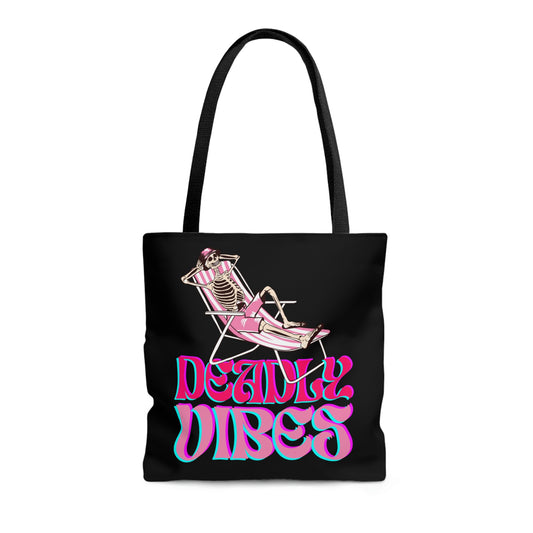 Deadly Vibes Vacation Black Tote