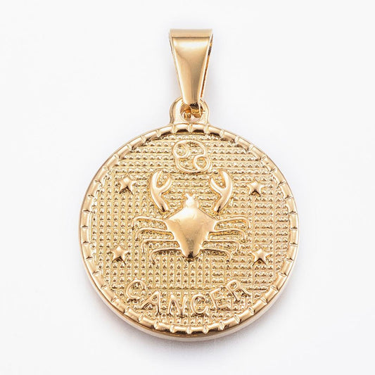 Zodiac Coin 18K Gold Pendent Necklace