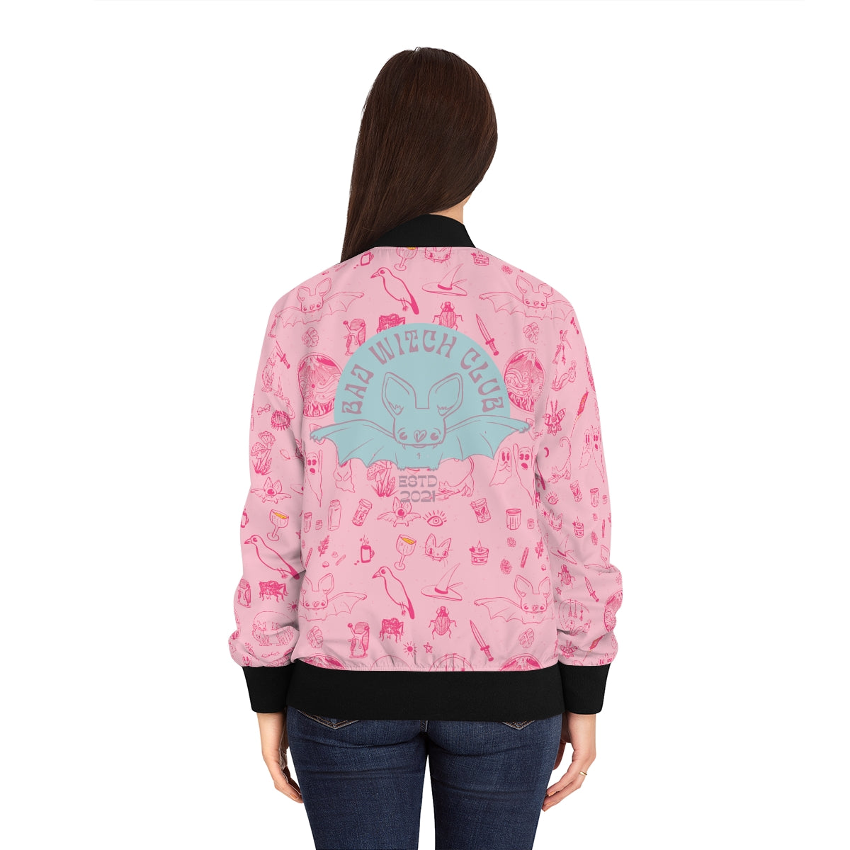 Bad Witch Club Woven Bomber Jacket - Pinky