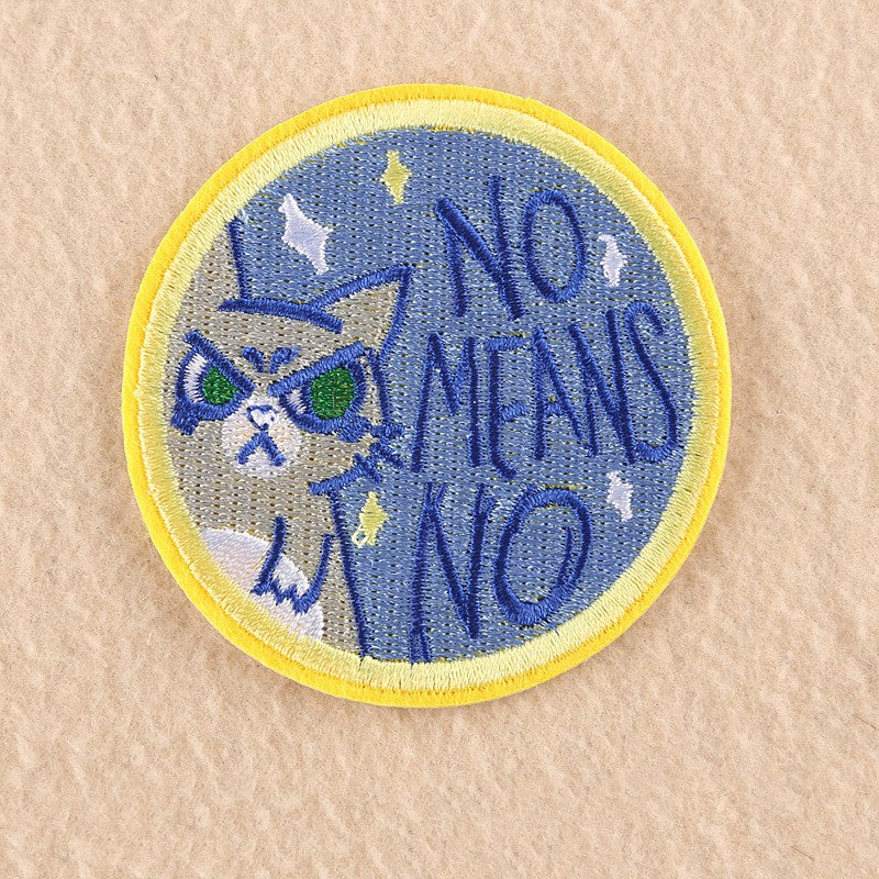 Consent Kitty - Embroidered Iron-On Patch