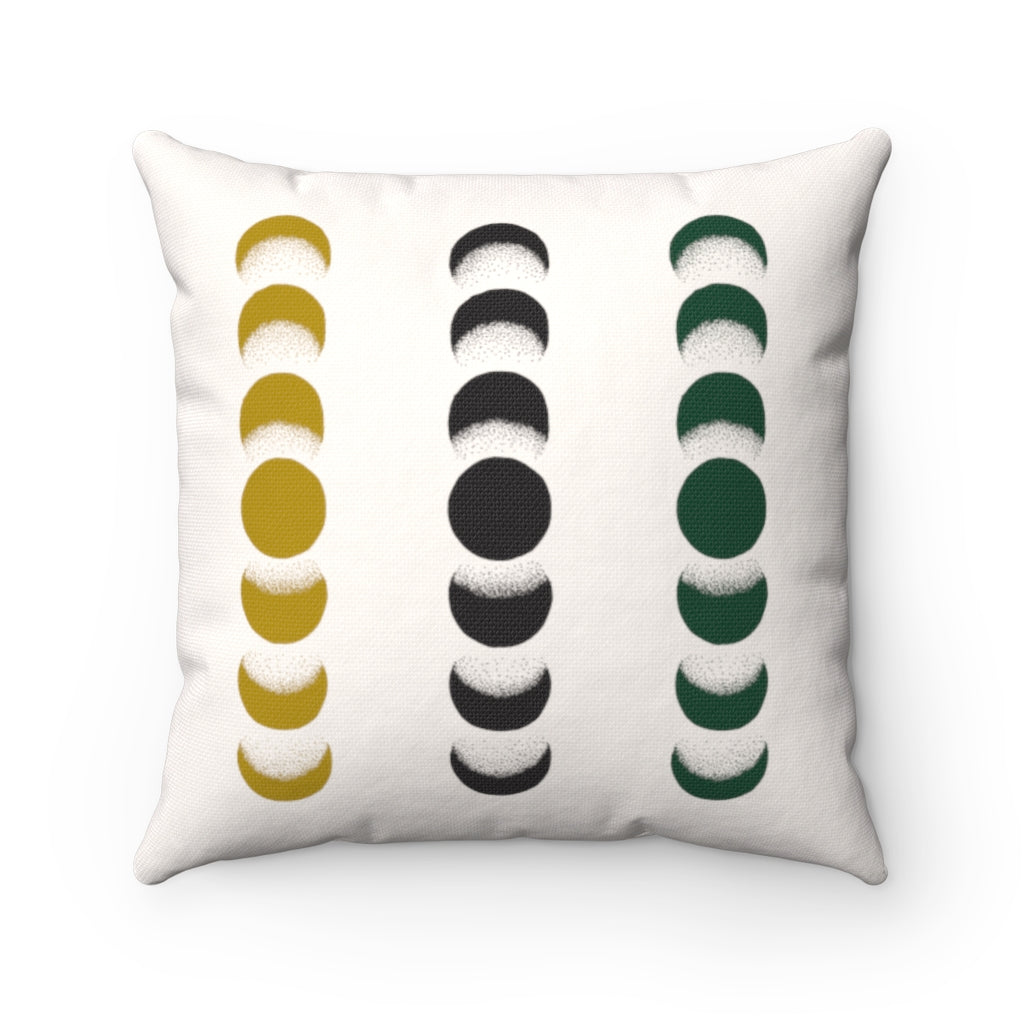 Moon Phase Snake 2-Sided Square Throw Pillow INSERT INCLUDED - Green