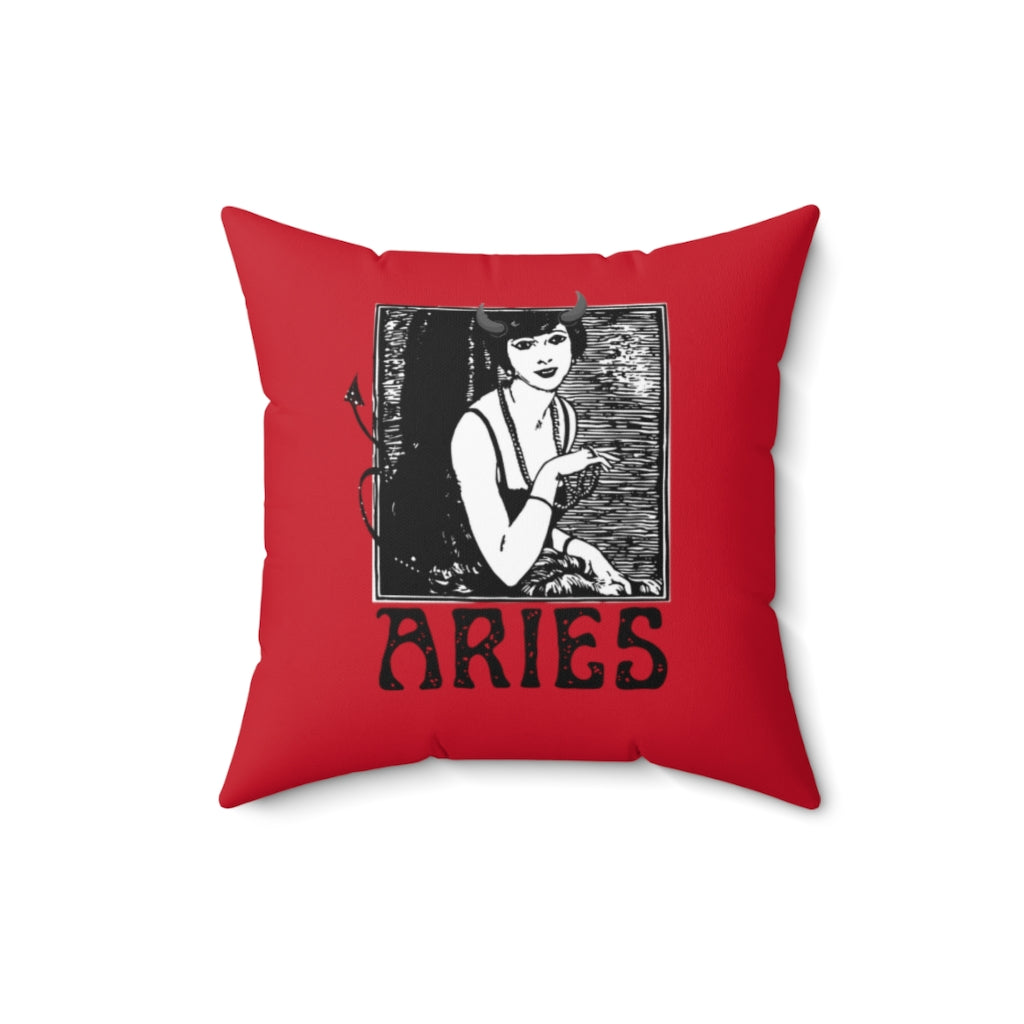 Aries Devil 2-Sided Square Throw Pillow INSERT INCLUDED - PINK