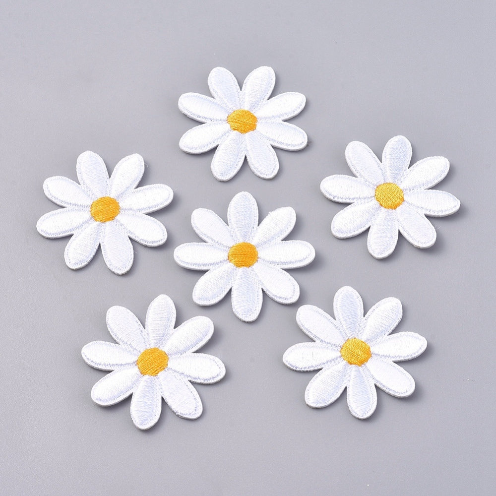 Small Daisy 3-Pack - Embroidered Iron-On Patch