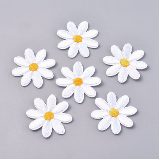 Small Daisy 3-Pack - Embroidered Iron-On Patch