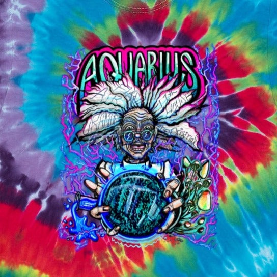 Aquarius Mad Scientist Rainbow Tie-Dye Tee