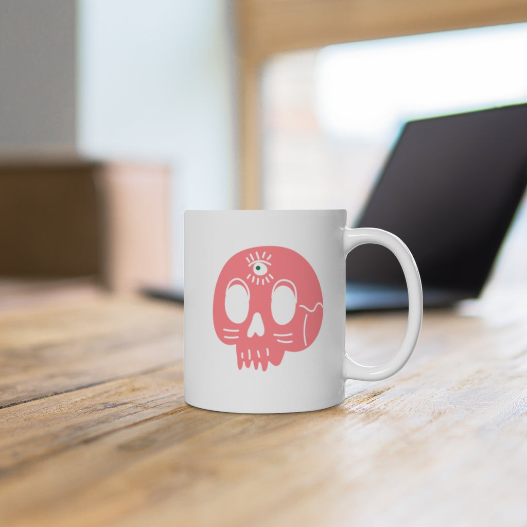 Cutie Pie Pink Skull Ceramic Mug