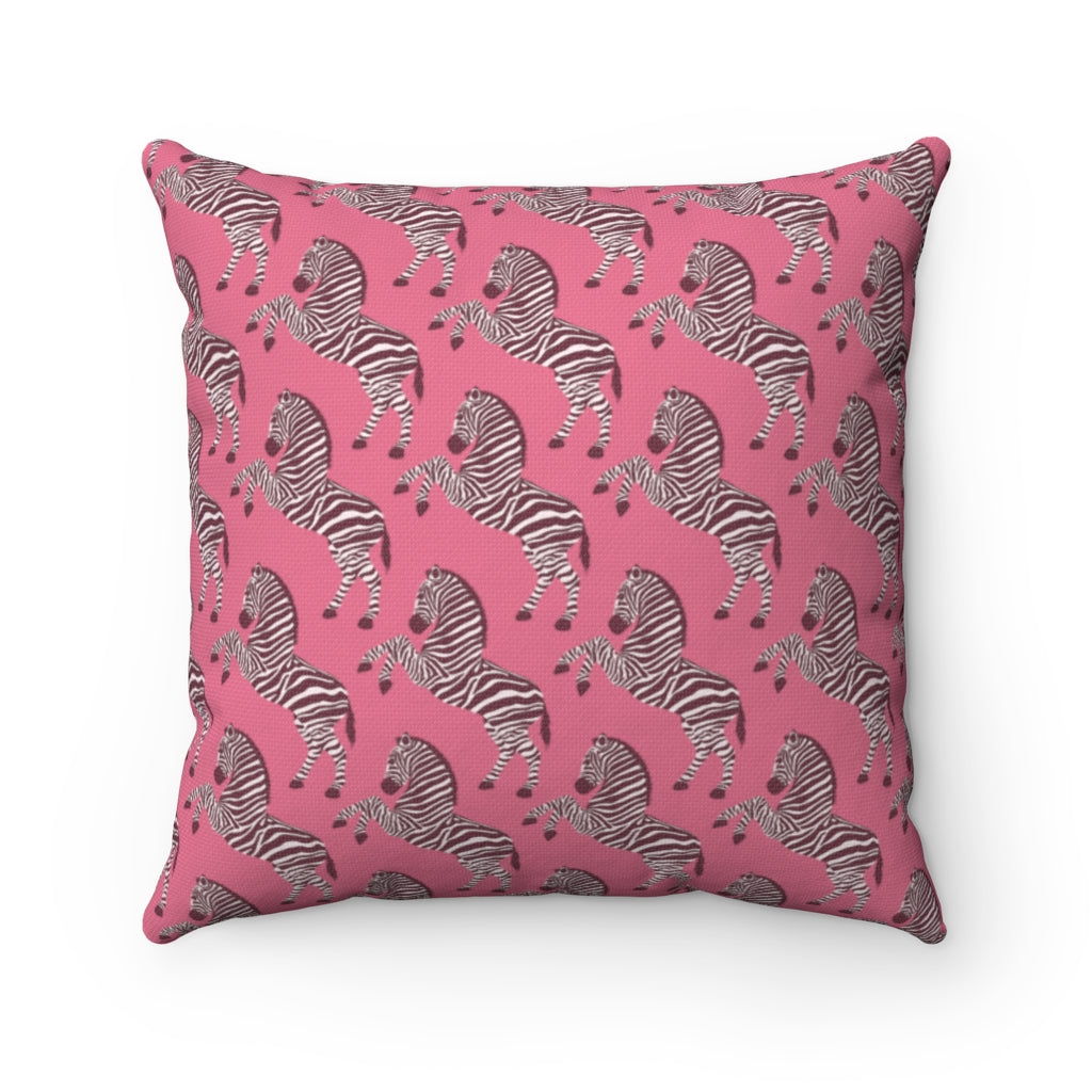Zebra 2-Sided Square Throw Pillow INSERT INCLUDED - PINK