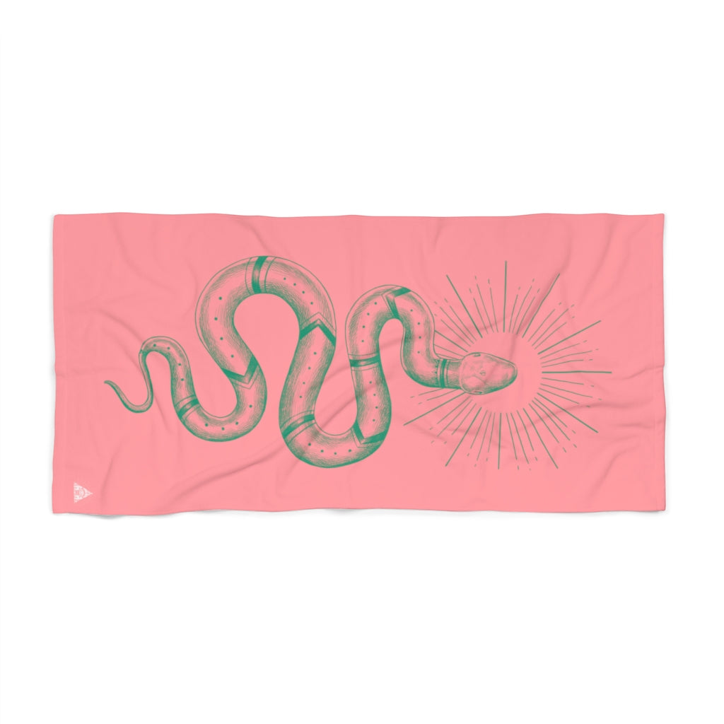 Snake Magic Beach Towel - Pink and Green