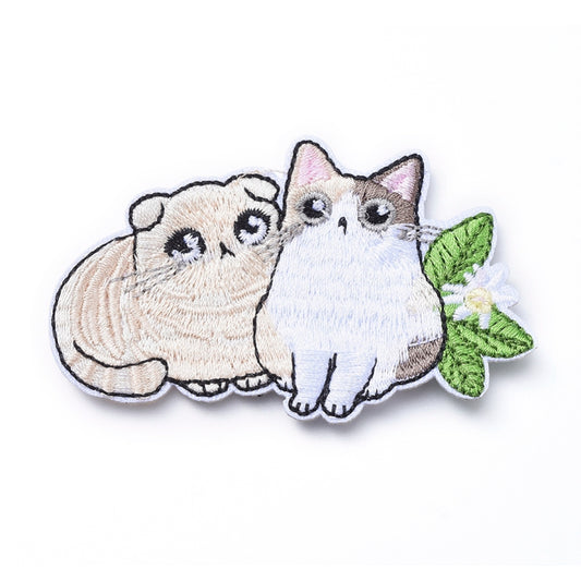 Killer Kitty Couple - Embroidered Iron-On Patch