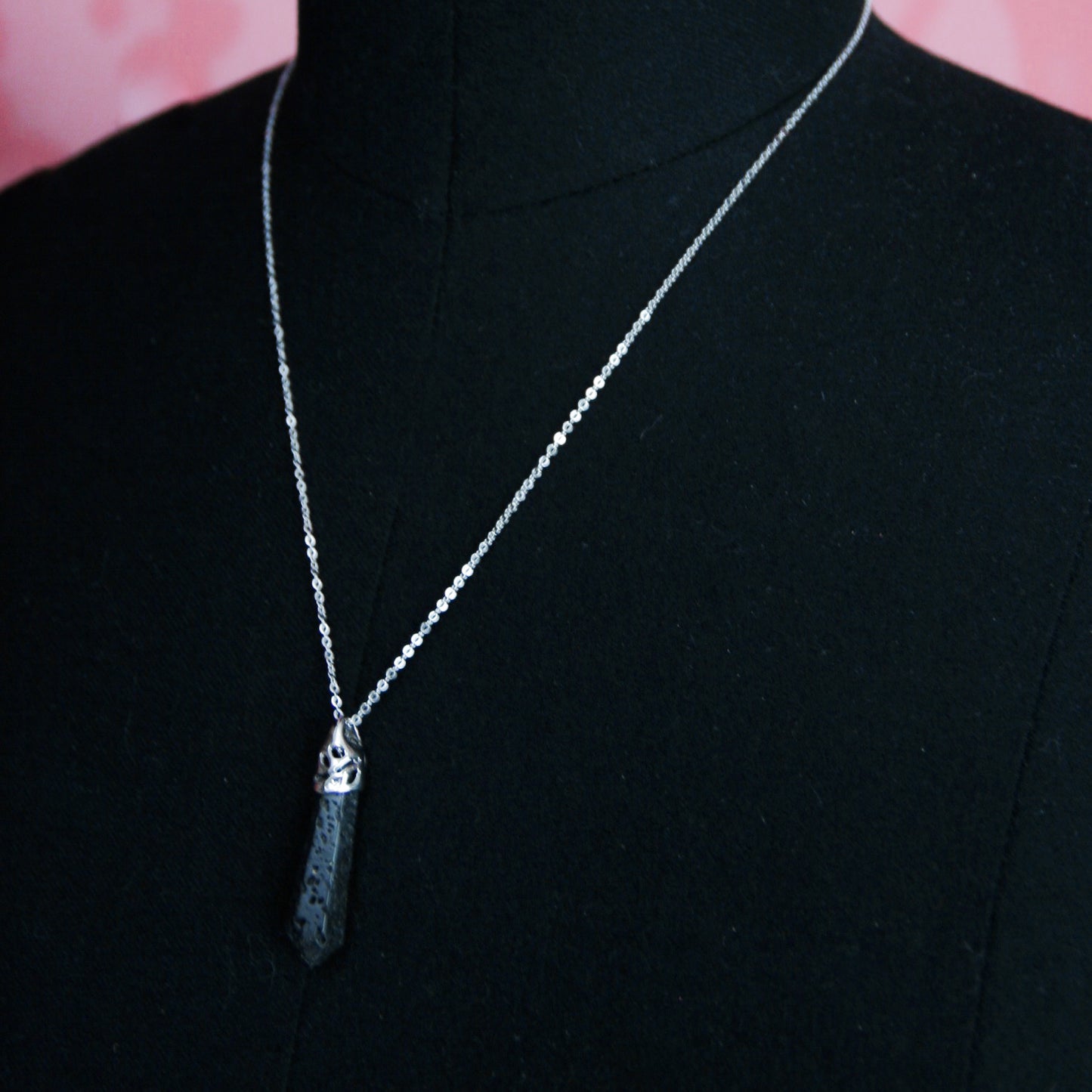Lava Stone Pointe Pendent Sterling Silver Necklace