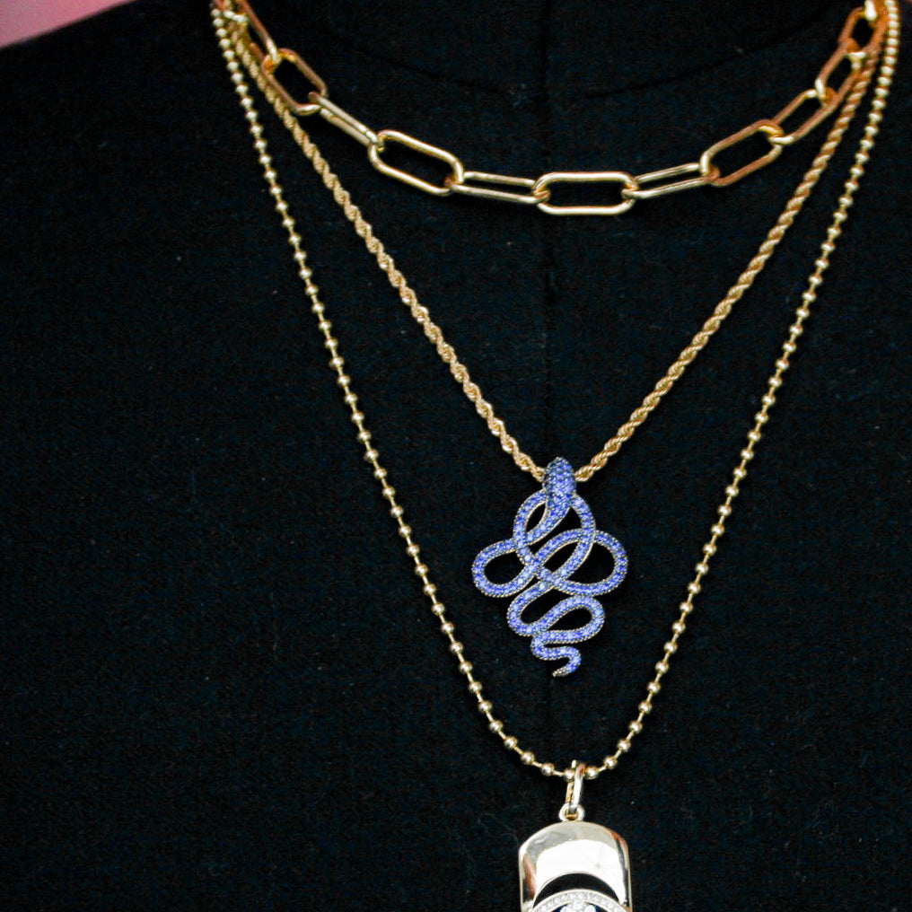 Big Charmer 18K Gold Snake Necklace