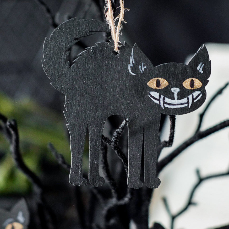 Halloween Ornaments - Handmade Cats and Hats