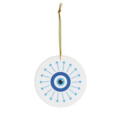 Blue Evil Eye Round Ceramic Ornament