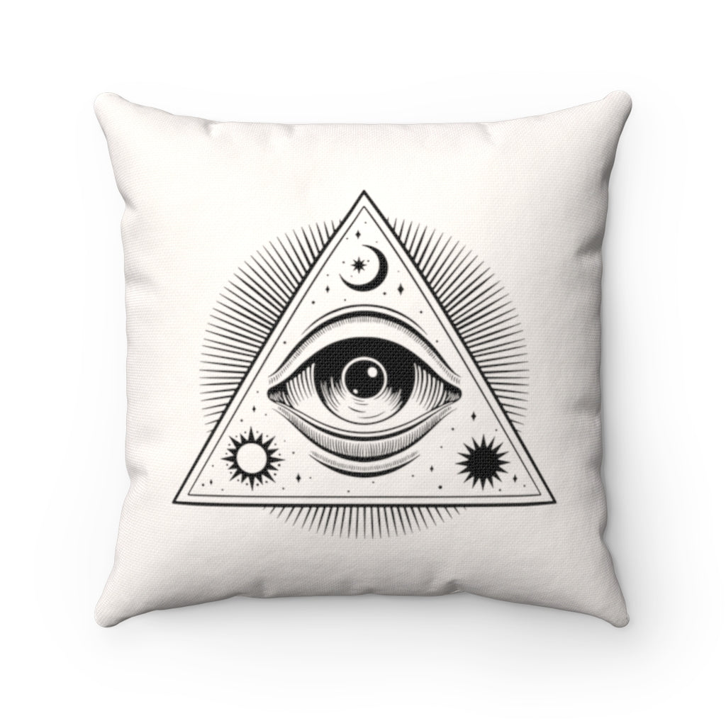 Third Eye 2-Sided Square Throw Pillow INSERT INCLUDED - Cream
