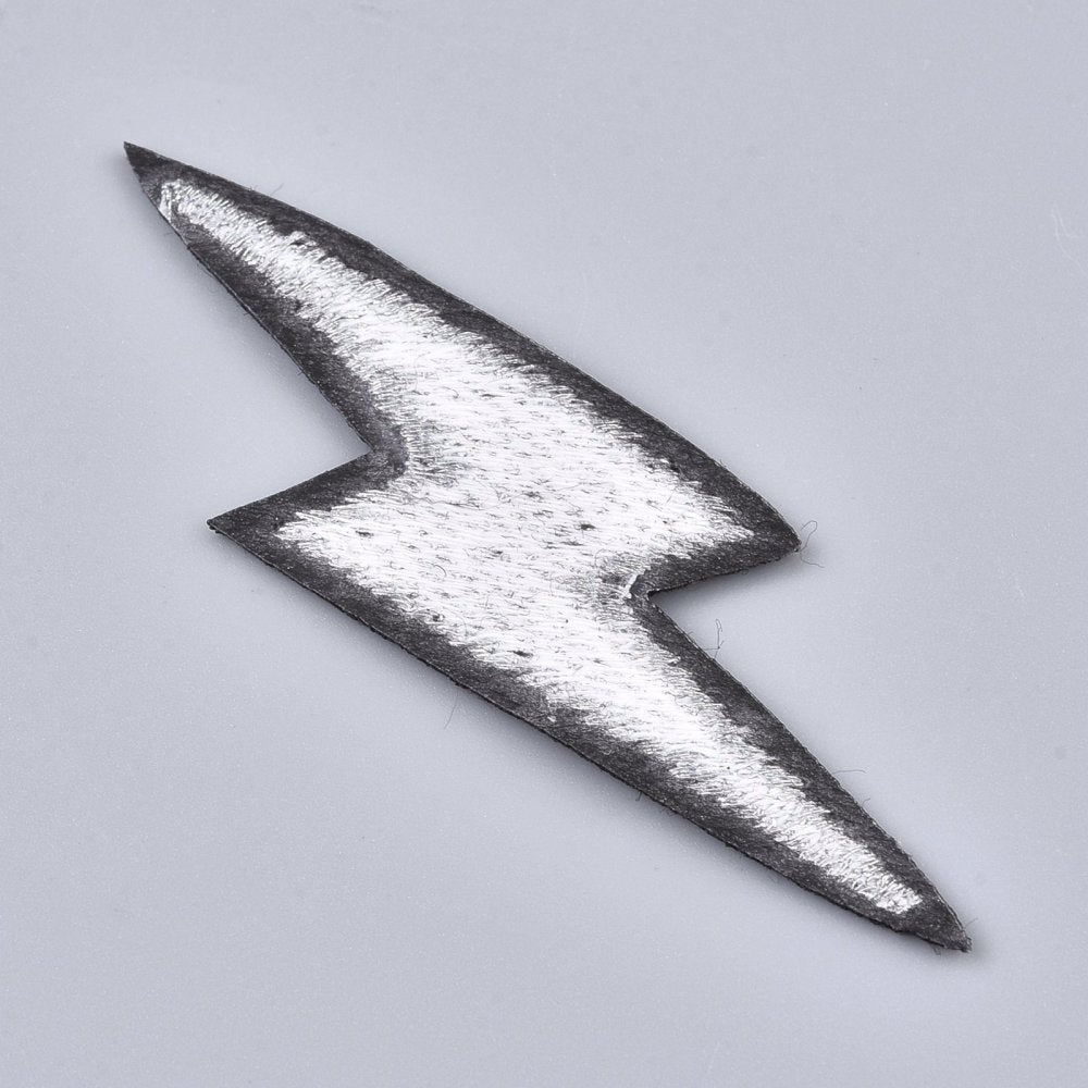 Lightening Bolt - Embroidered Iron-On Patch