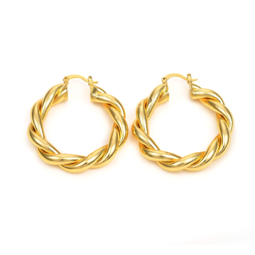 Twisted 18K Gold Hoops