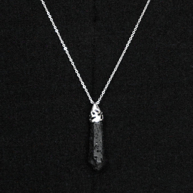 Lava Stone Pointe Pendent Sterling Silver Necklace