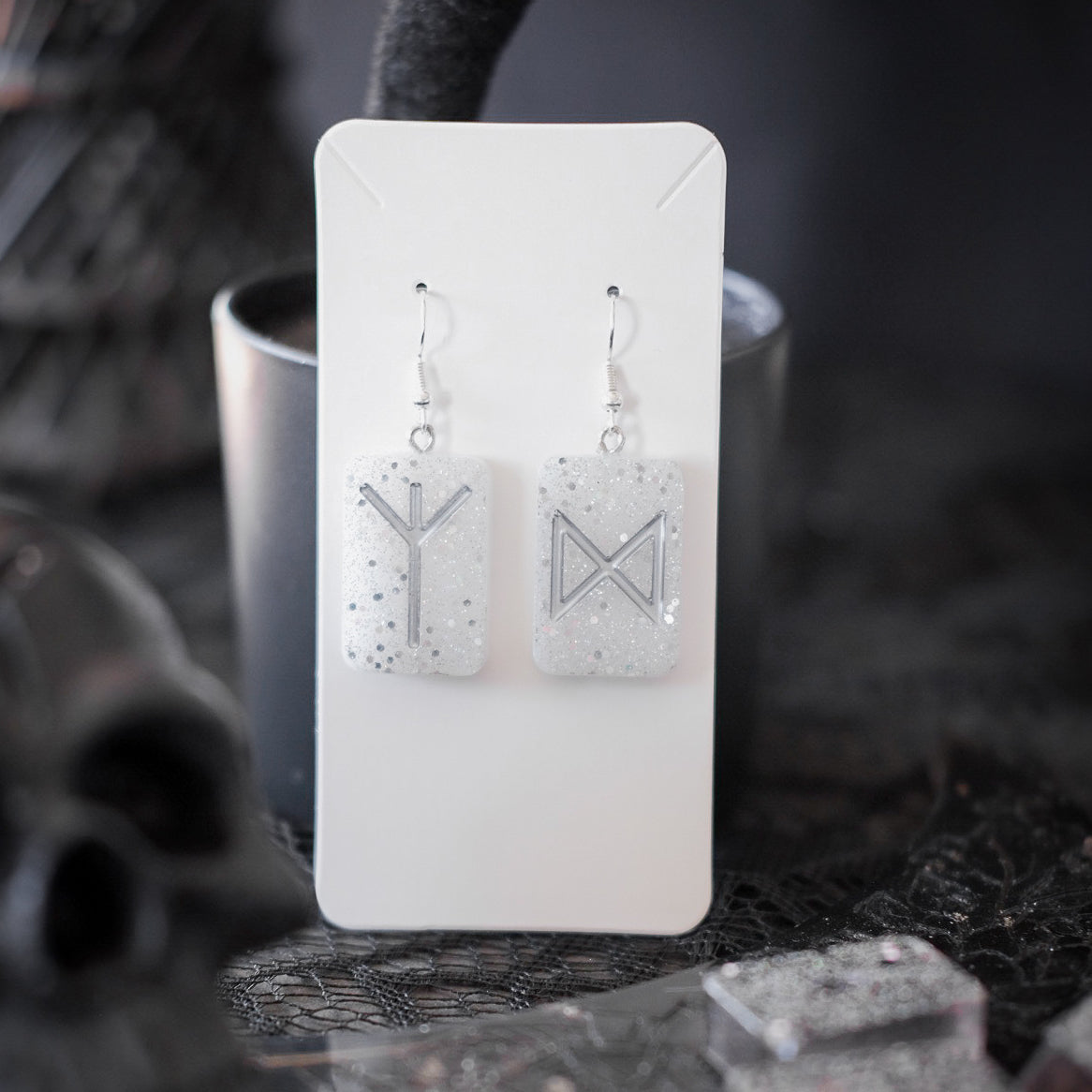 Rune Earrings - Handmade Resin + Mini Reading