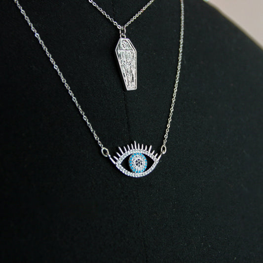 Eye Wide Open Sterling Silver or 18K Gold Necklace