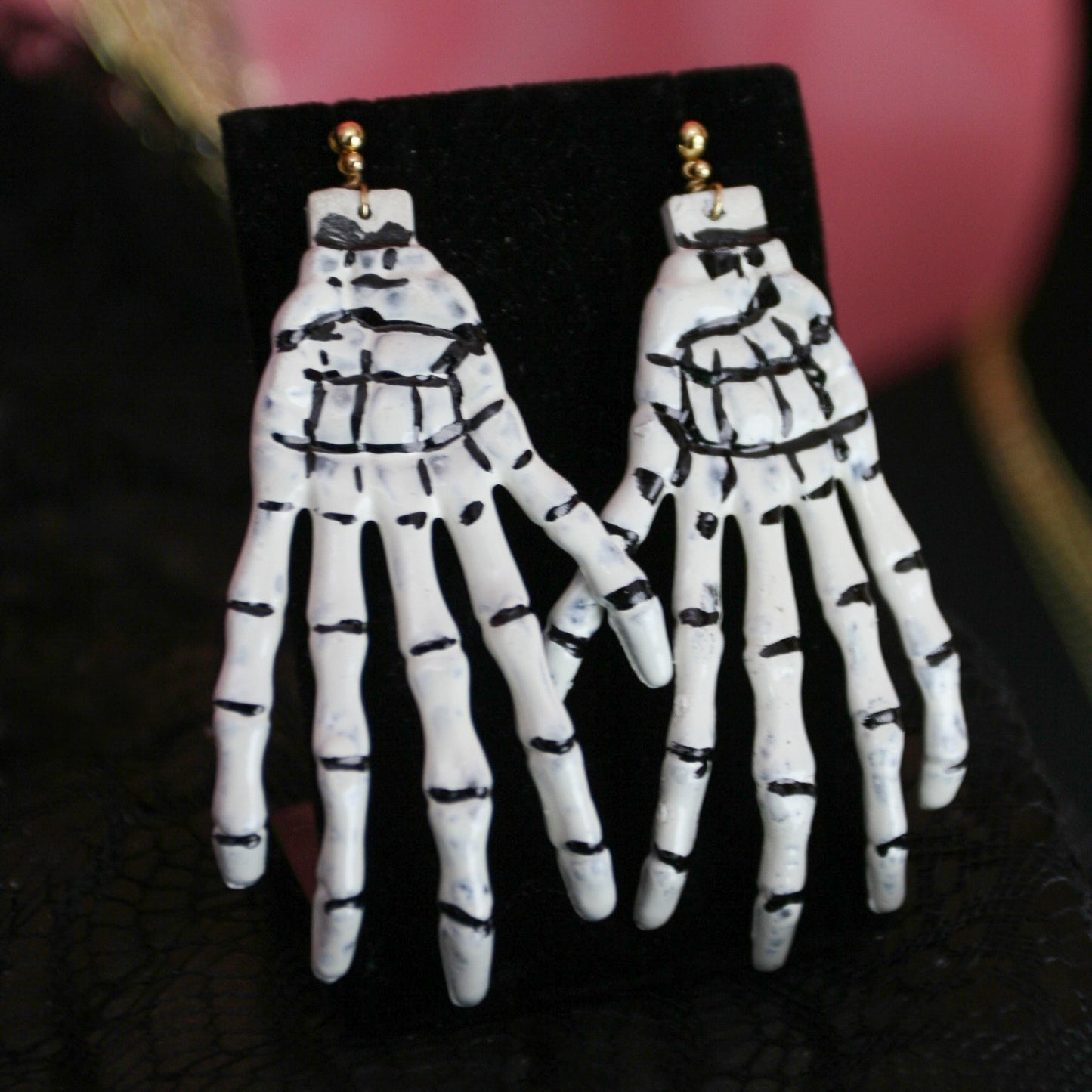 Skeleton Hands 18K Gold Earrings