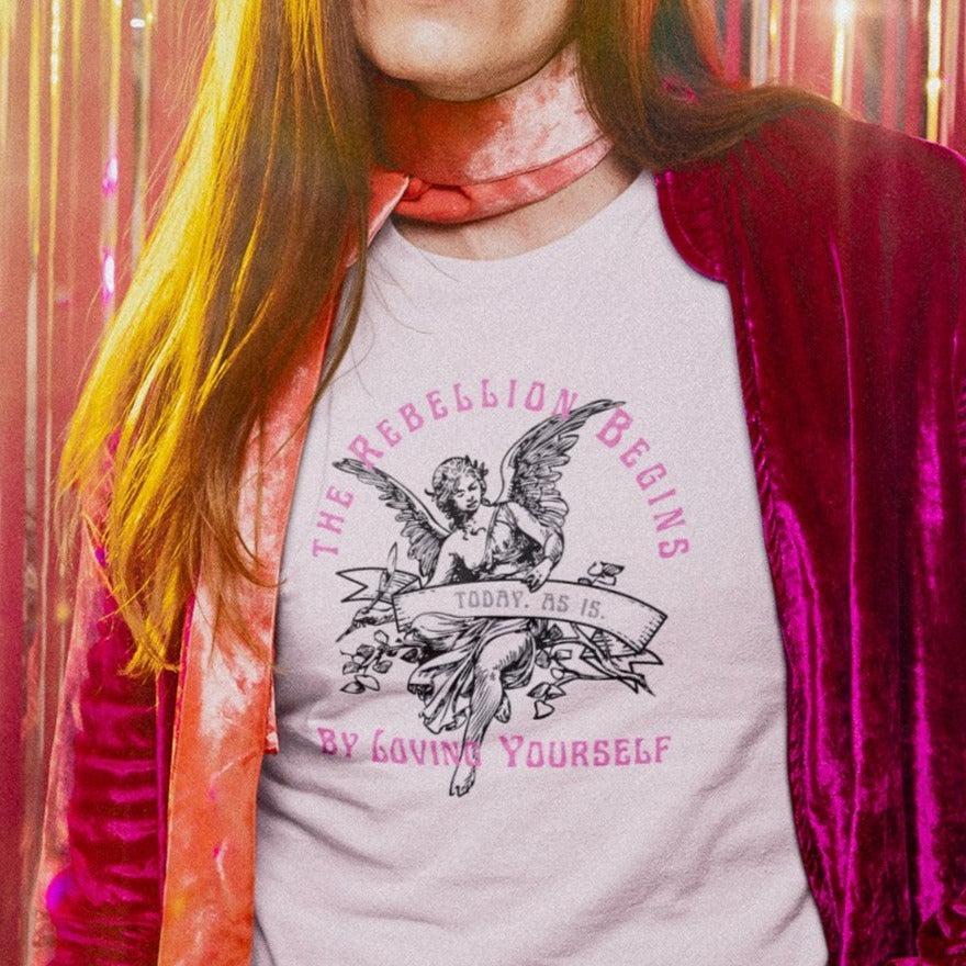 The Rebellion Begins Tee Shirt - Angel in Pink