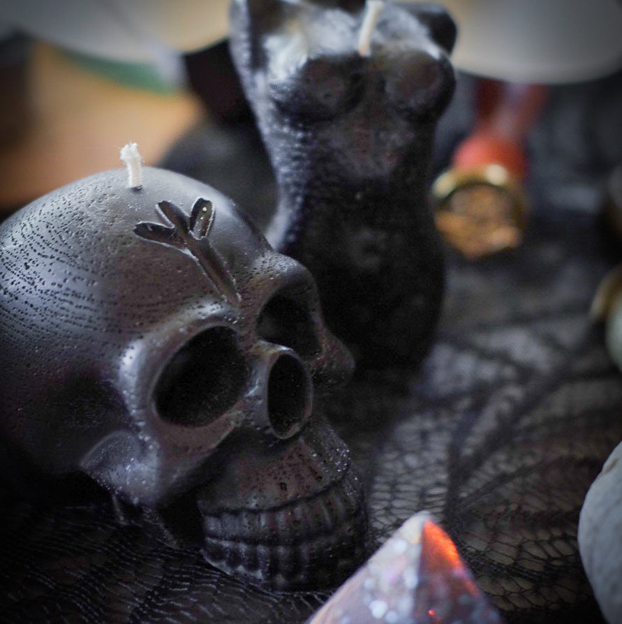 Black Skull Protection Spell 8oz Candle